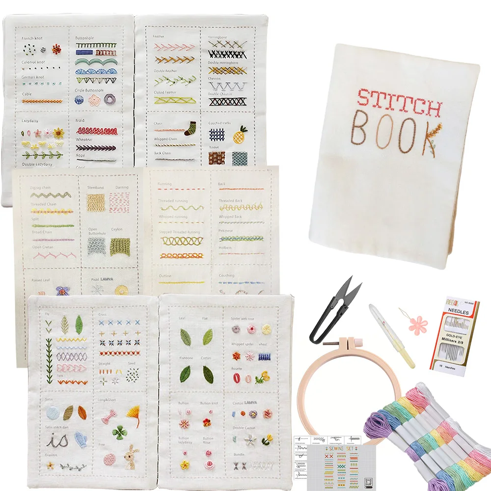 Naaiboeken voor beginners Creatieve borduursteken Boek Volwassenen Basic handborduursteken Stapsgewijze tutorials - afbeelding 1
