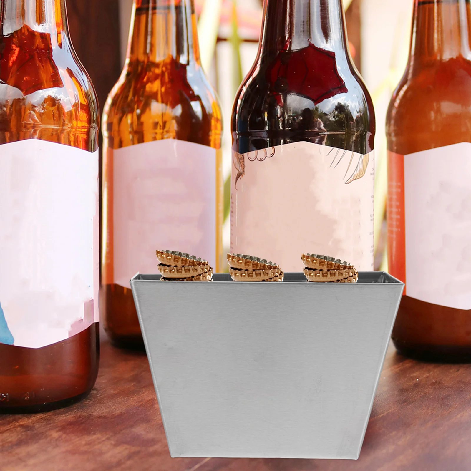 

2Pcs Bottle Opener with Cap Catcher Wall Mount Stainless Steel Beer Lid Collector Tidy Cap Storage for Home Bar Kitchen Wall