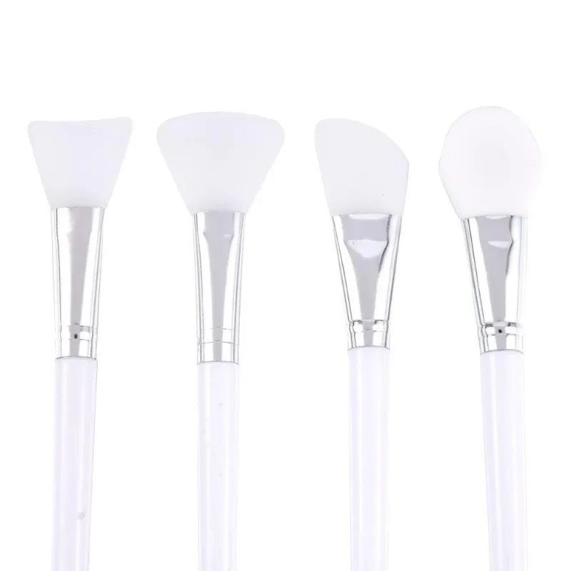 4 unids/set de cepillo de silicona para máscara Facial de maquillaje blanco, cepillos profesionales para crema de barro, herramienta cosmética de belleza para el cuidado de la piel DIY