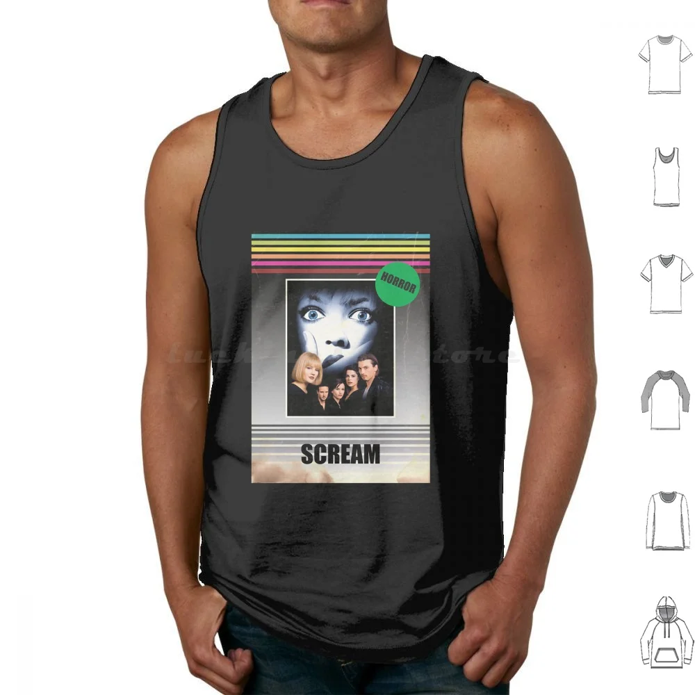Scream 1996 Vhs estilo película de terror cartel camisetas sin mangas estampado algodón Ghostface Scream Horror Slasher Halloween aterrador