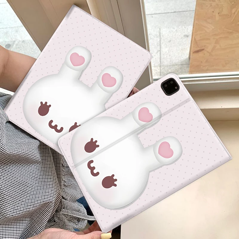 

Pink polka dot rabbit TABLET CASE FOR iPad pro 10/11-Inch 2020/6th/7th /8th /Air 3rd/Air 4th/9th gen/Air 5th Gen 2022/Air11