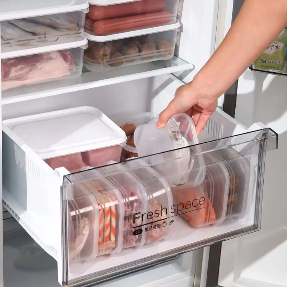 350ml Transparent Frozen Meat Box Refrigerator Special Transparent Sealed Preservation Box Food Grade Fruit Storage Box