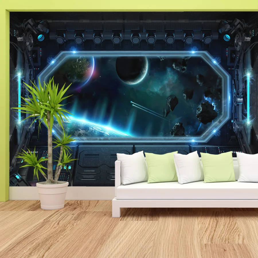 

Peel and Stick Custom Accept Photo Wallpapers for Living Room Space Shuttle Starry Stars Wall Papers Home Decor Covering Mural