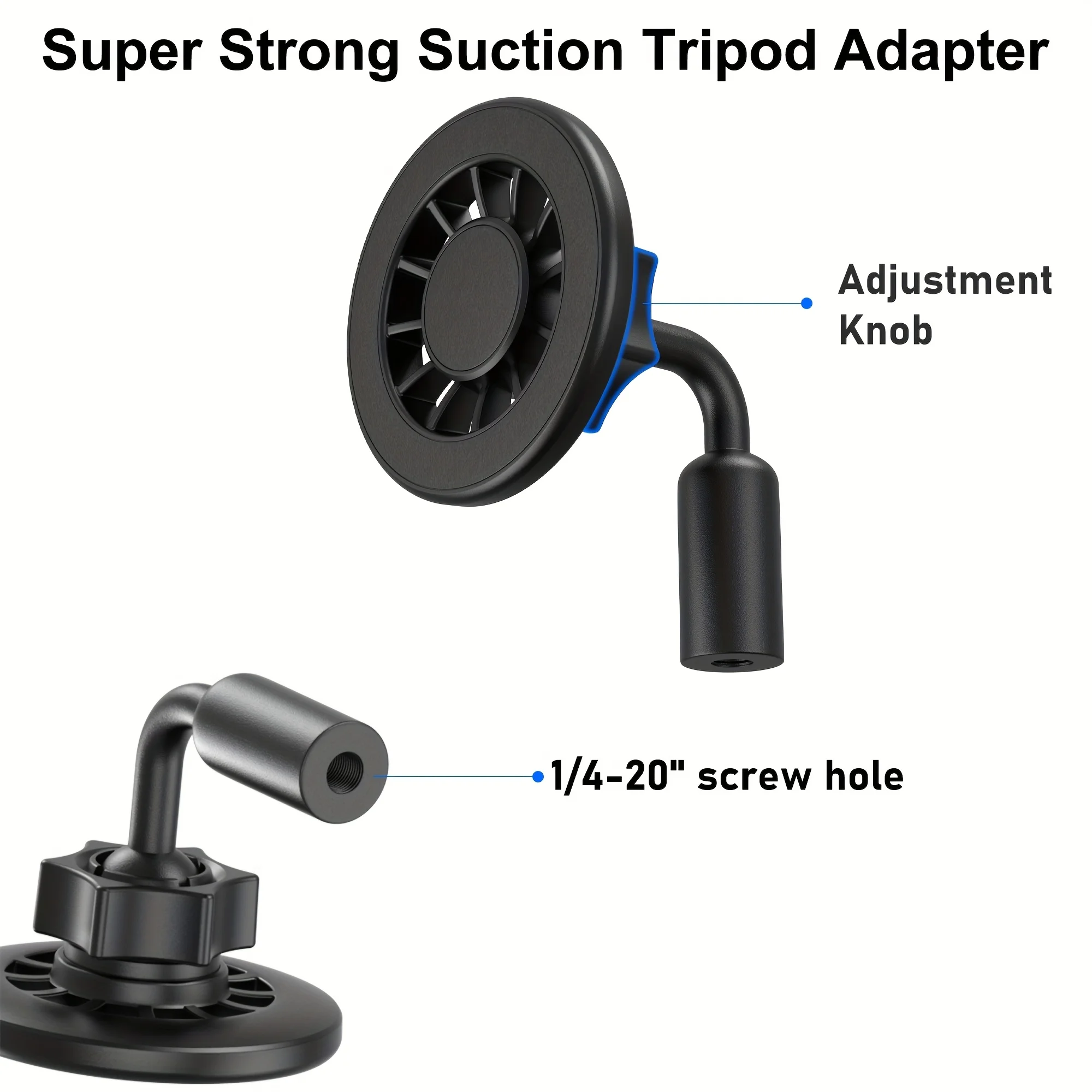 SMGXHE Magnetischer Stativadapter für iPhone-Serie und alle Smartphones mit 1/4"-Schraubenloch für Stativ, Kamera und Selfie-Stick – Detail 3