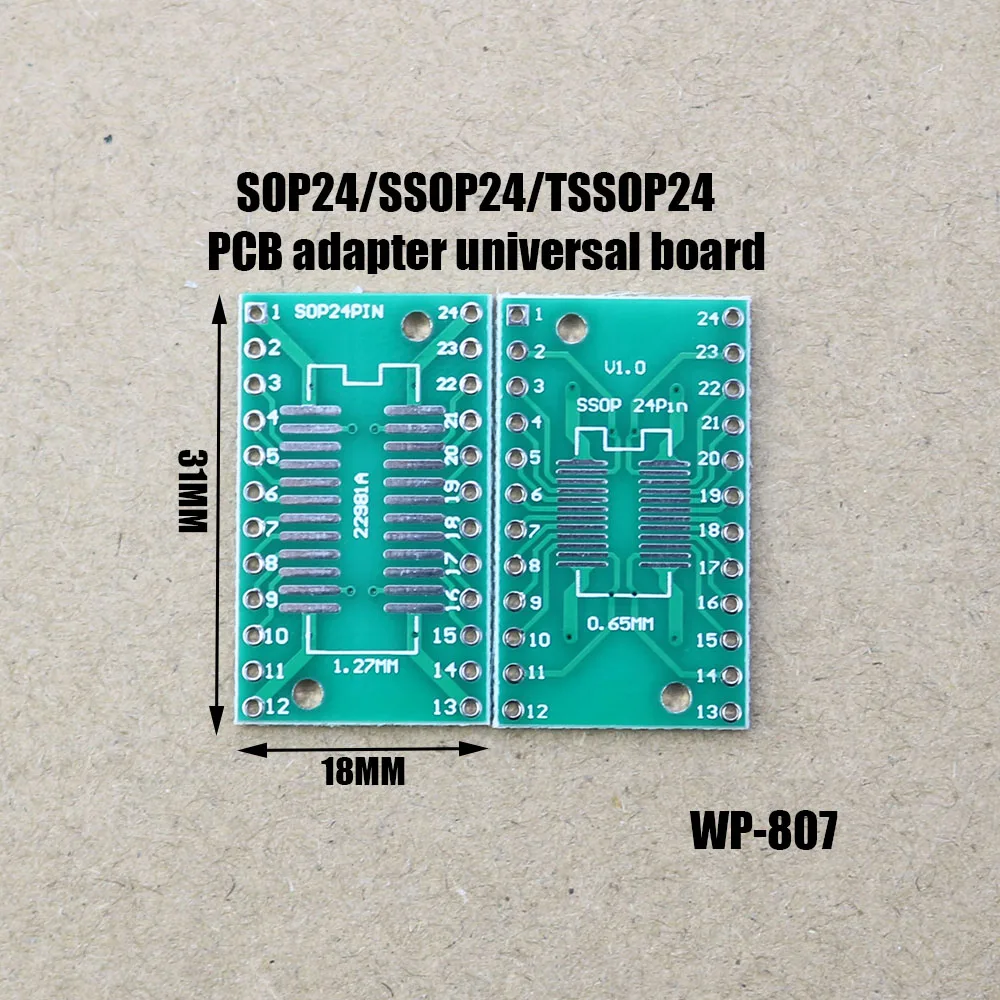 

1pcs Lot SOP24 SSOP24 TSSOP24 to DIP24 PCB Pinboard SMD To 0.65mm/1.27mm to 2.54mm Pin Pitch Board Converter Socket