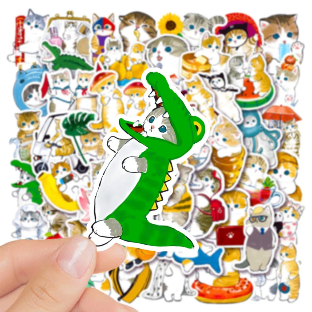 10/30/50PCS Cute Cartoon Cats Stickers Toys Kawaii Animal Decal Gift DIY Phone Laptop Bike Scrapbook Suitcase Waterproof Sticker