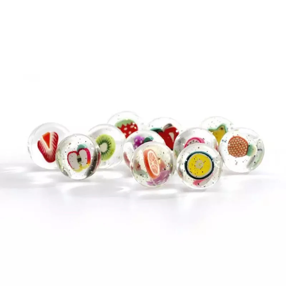 Regalo per sport all'aria aperta Giocattoli da bagno Palline rimbalzanti galleggianti trasparenti Palline da salto di frutta Palline rimbalzanti