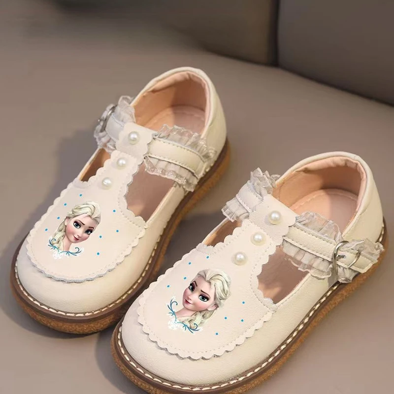 Disney Leren Casual Schoenen Voor Kinderen Meisjes Lente Frozen Prinses Meisjes Zachte Zool Antislip Schoenen Baby Schoenen Lolita Meisjes