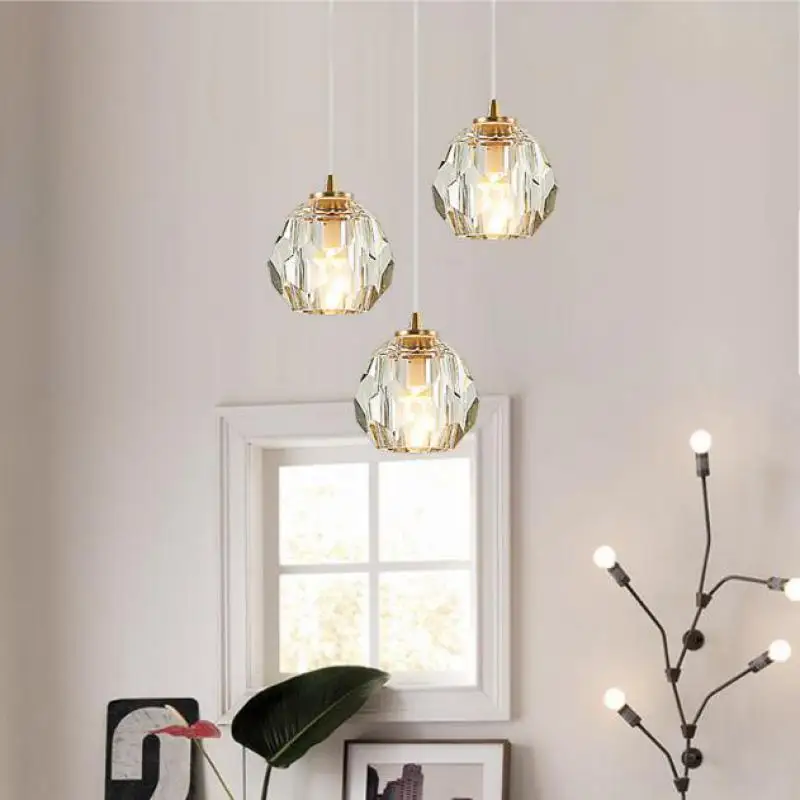 staircase large diamond crystal chandelier LED lustre de  cristal dining room bar stair lighting G4 Led Suspension Luminaria