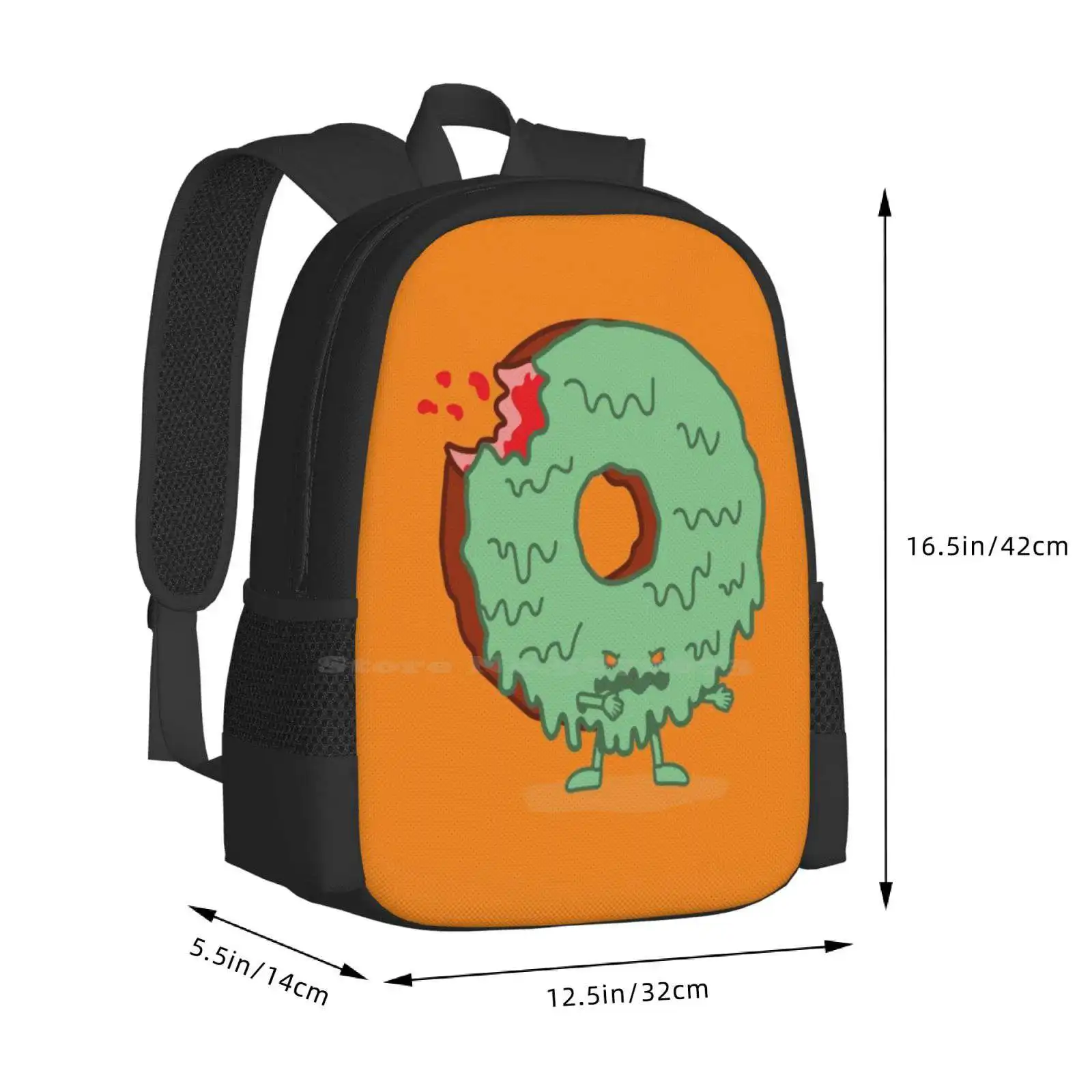 De Zombie Donut Grote Capaciteit Schoolrugzak Laptop Tassen Jelly Vulling Vector Mars Van De Donuts Walking Zombie Halloween