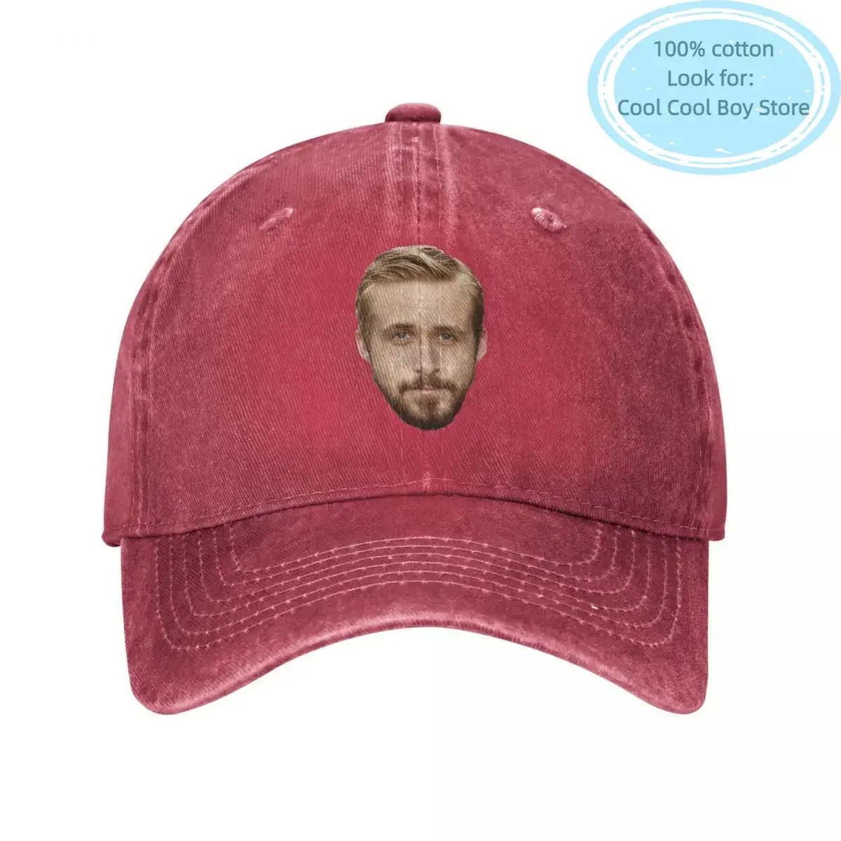 Funny Ryan Gosling Face Baseball Cap Classic Distressed Washed Snapback Hat Unisex Outdoor Running Golf Hats Cap