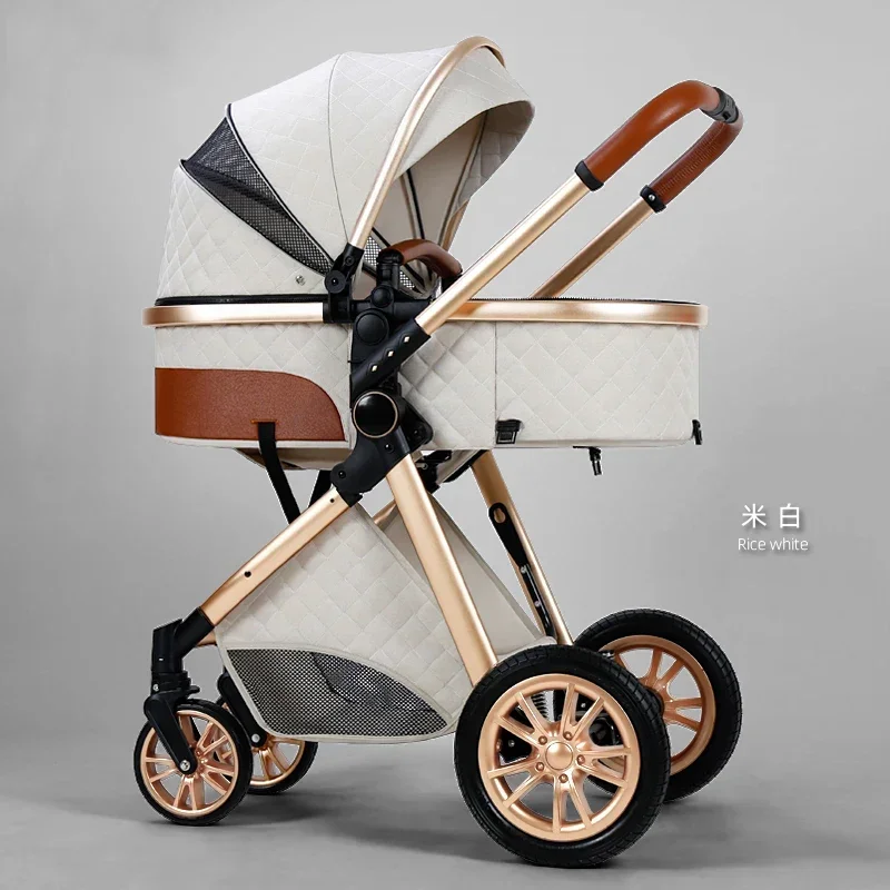 NONE 2025 Neue Kinderwagen 3 in 1 Hohe Landschaft Kinderwagen Liegende Kinderwagen Faltbare Kinderwagen Baby Stubenwagen Puchair Neugeborenen 6