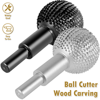 New Sphere Rotary Burr Carbon Steel Wood Carving Burr 10mm Shank Durable Rotary Ball Gouge Grinding Head Polishing Engraving