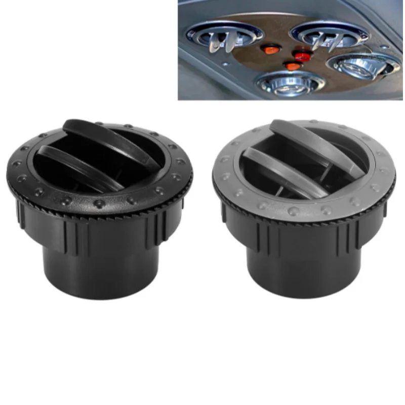 

ISURE MARINE 2 шт. RV Yacht Кондиционер Вентиляционное отверстие Приборная панель Поворотное вентиляционное отверстие на крыше Круглое вентиляционное отверстие Черный и серый