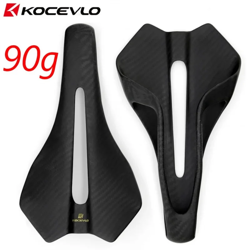 

KOCEVLO Carbon Fiber Road Saddle Ultralight 90g Integrated Design Full Carbon Hollow Breathable Bike Seat