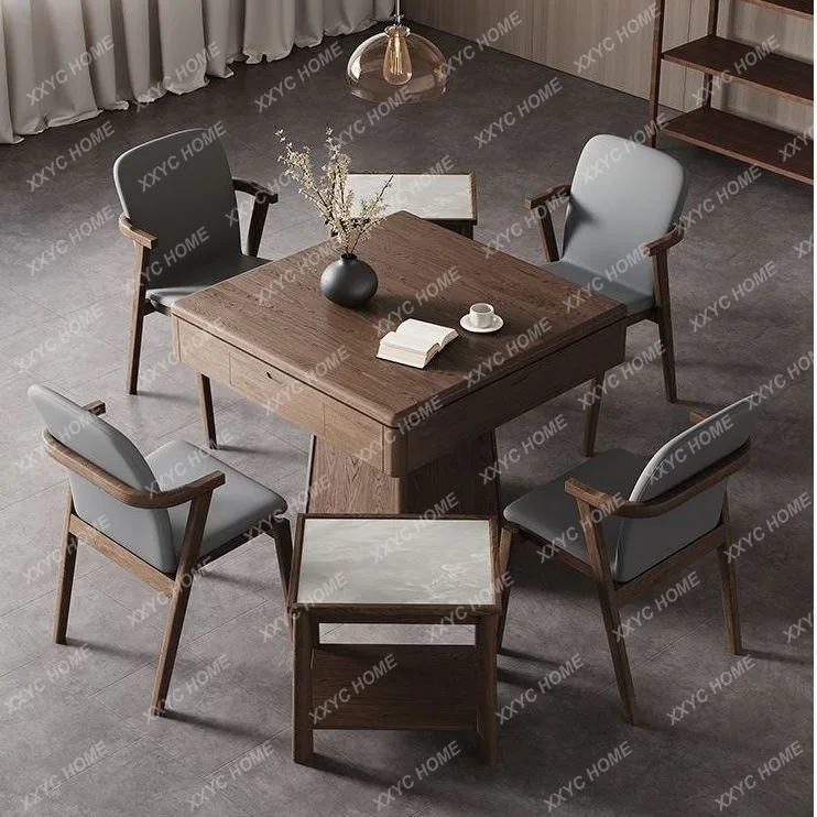ZH New Chinese solid mahjong machine household multi-functional mahjong table dining table dual-purpose integration