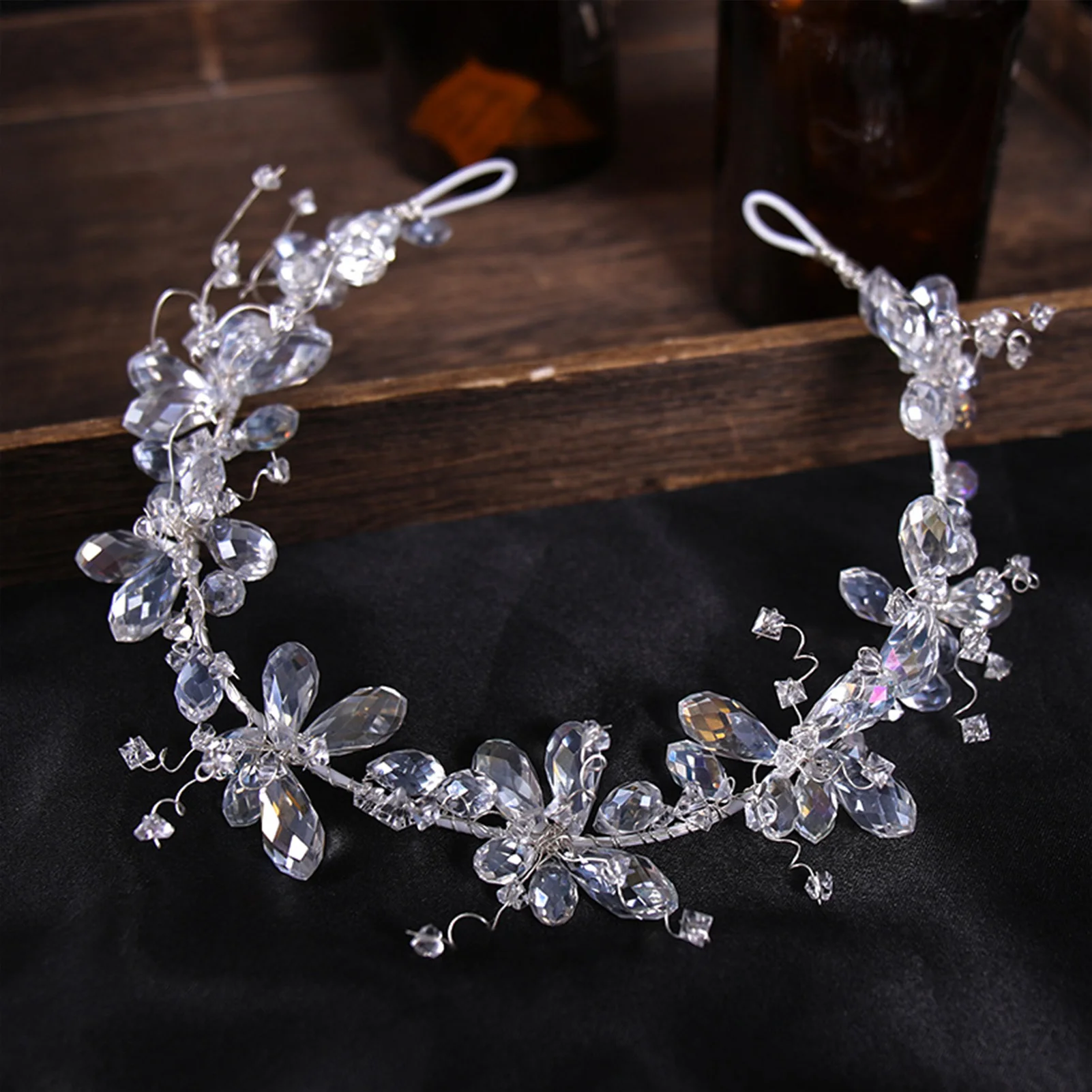 Bridal Sweet Headband Tiara Nonslip Hair Accessories with Crystal for Bridesmaid Wedding Dating Shopping