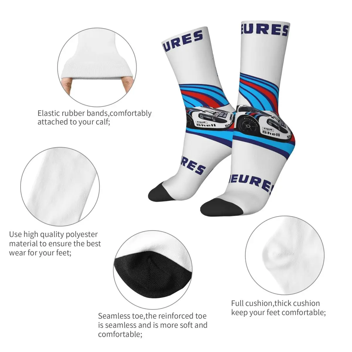 Car Racing Martini Racing Porsche 917 1971 Men Women Socks Cycling Novelty Spring Summer Autumn Winter Stockings Gift