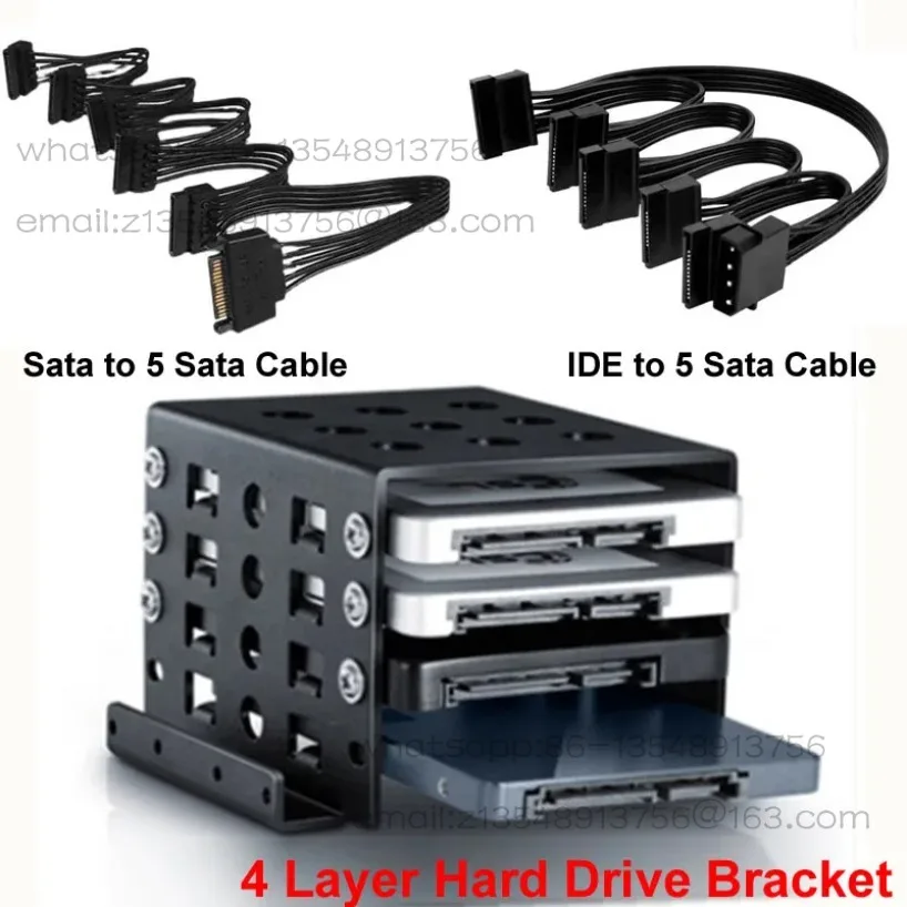Aluminum hard drive bracket bracket bracket 4pc 2.5 to 3.5 inch SATA hard drive SSD mount to PC/PC box