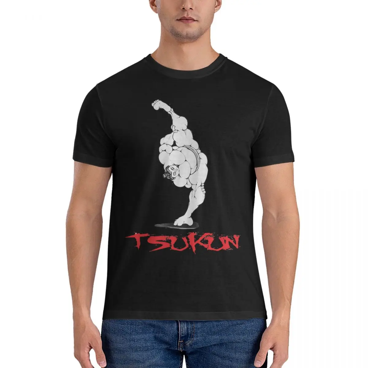 Men Tsukun Dou T Shirt Grappler Baki 100% Cotton Tops Novelty Short Sleeve Crewneck Tees Adult T-Shirt