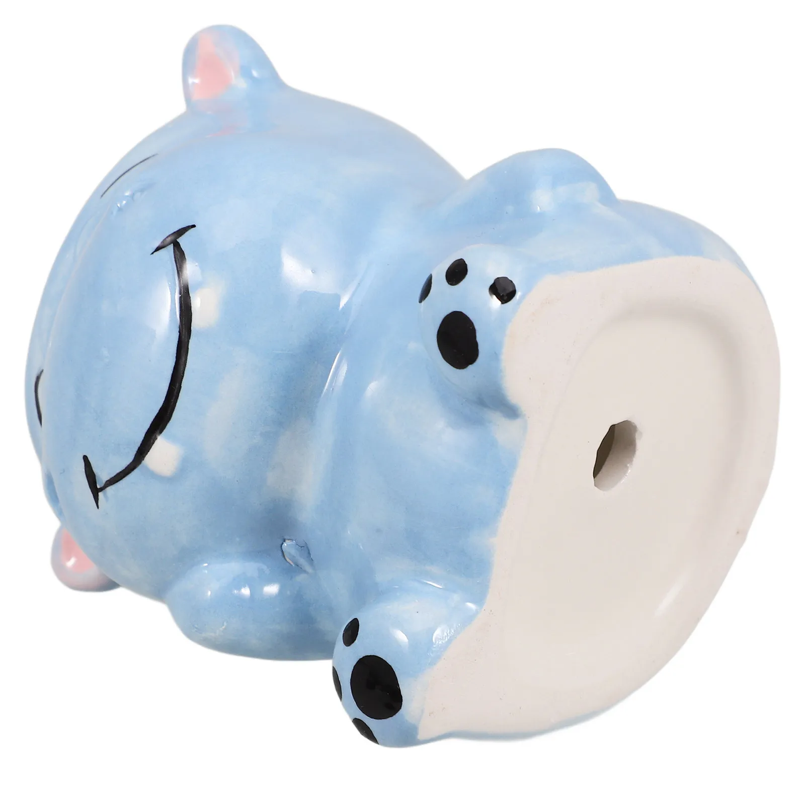 Ceramic Hippo Makeup Brush Holder Cute Animal Shape Makeup Organizer Cup Large Capacity for Desktop Dressing Table Home Office