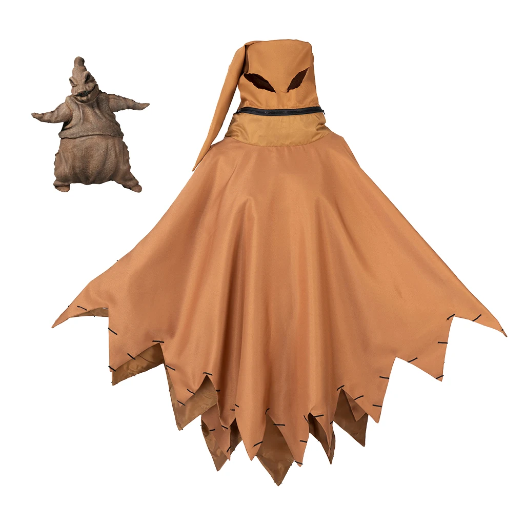 Movie Nightmare Cosplay Christmas Oogie Boogie Costume Hooded Cape Unisex Oogie Boogie Brown Cloak Halloween Ghost Cape Costume