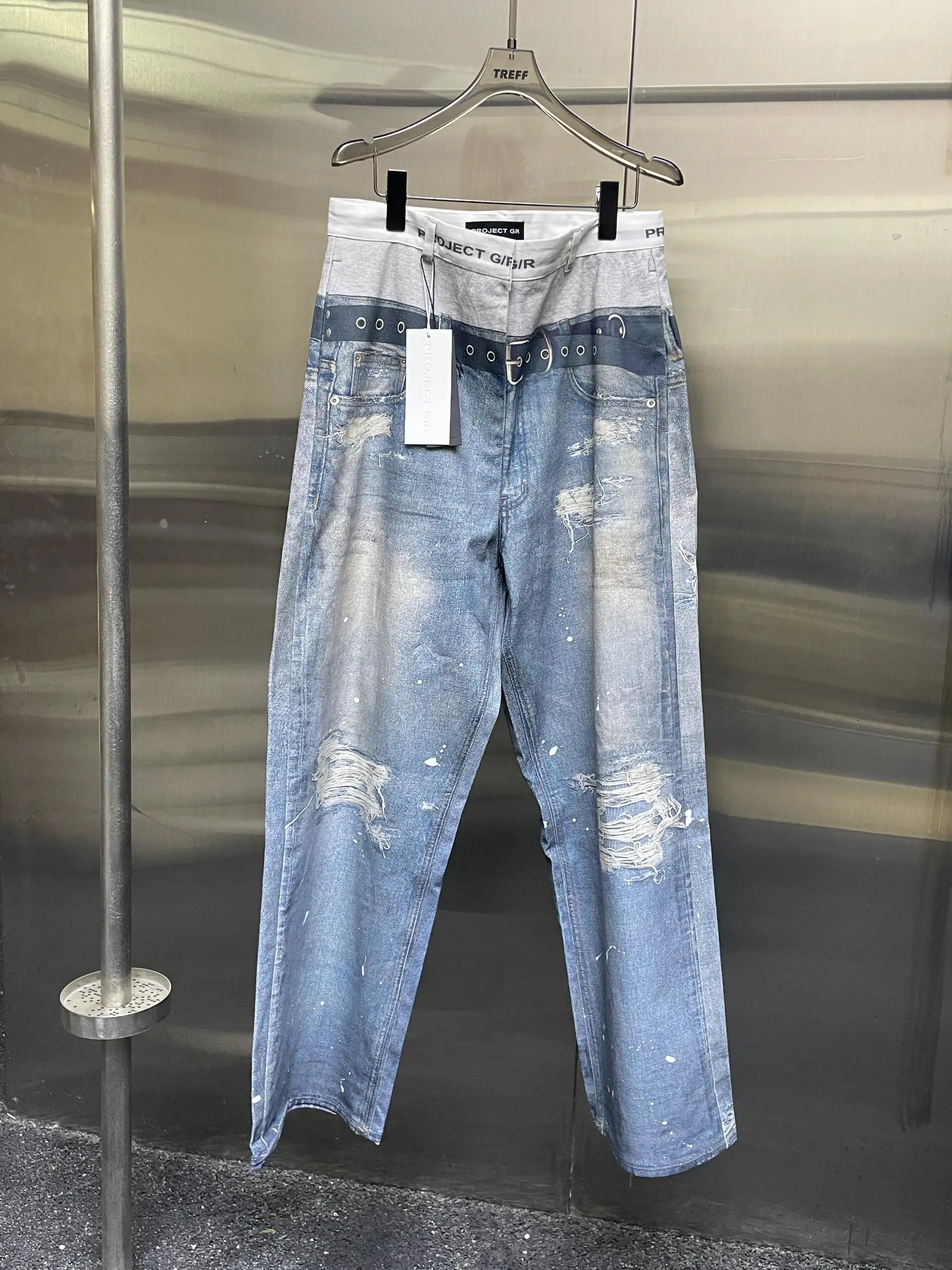 

Джинсы Ailz Project American Sle с широкими штанинами, эффектом выцветания, потертости, прямого кроя, с низкой посадкой, на молнии, летние...