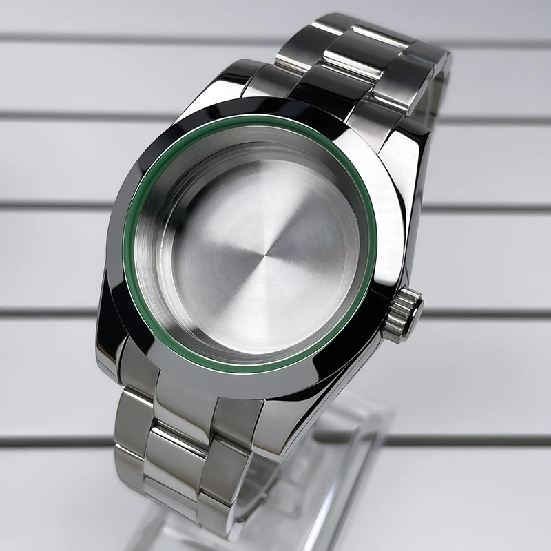 NH35 Case Lighting Green Gasket Bezel Stainless Steel OYS Bracelet Sapphire Glass SKX Mod Parts NH35 NH36 Movement Watch Case