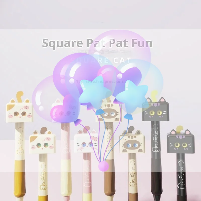 

1/4Pcs Cute Cat Gel Pen 0.5mm Black Ink Smooth Ballpoint Pen Stress Relief Quick Drying Neutral Pen School Office