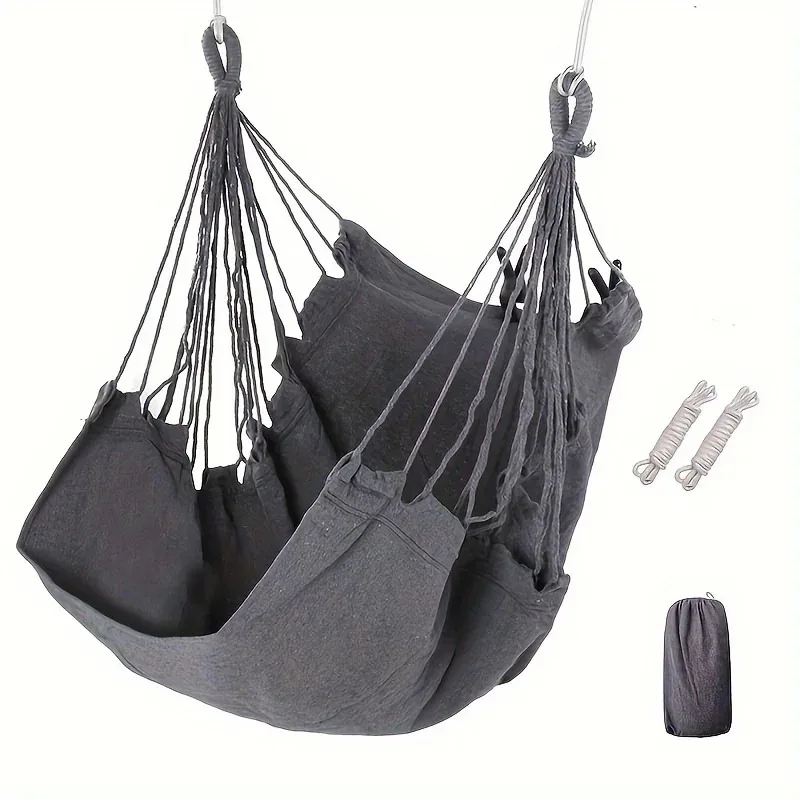 1-Piece Leisure Fabric Hanging Chair - Outdoor Swing with Anti-Rollover & Storage Bag for Patio, Dorm, Garden