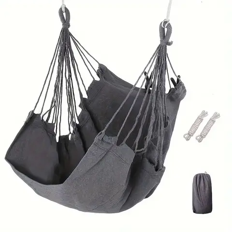 1-Piece Leisure Fabric Hanging Chair - Outdoor Swing with Anti-Rollover & Storage Bag for Patio, Dorm, Garden