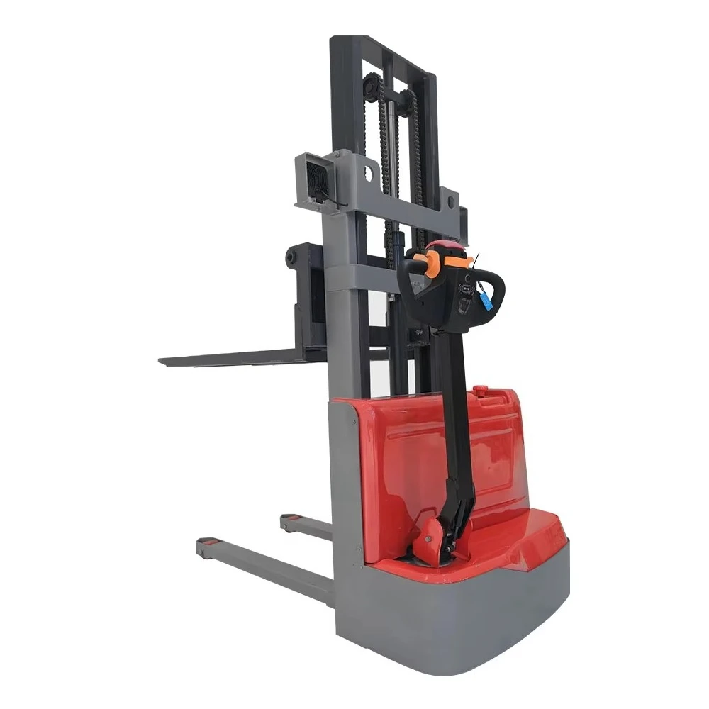 Mini Stacker 300kg Portable Lithium-Ion Battery Forklift 1.6m Lifting Height 1 Year Warranty Farms Small Cargo 10cm Fork Width