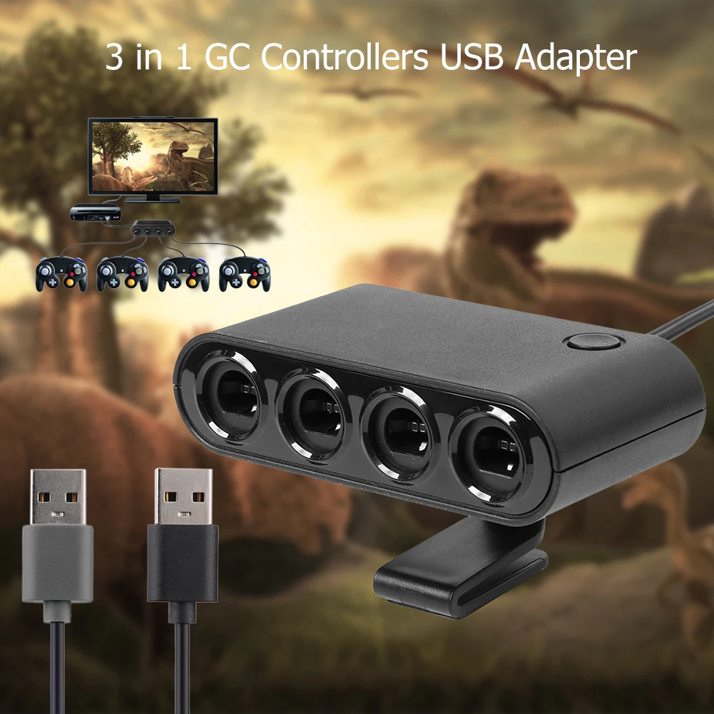 4 Port 3 in 1 Controller Adapter Converter Compatible with Nintend Switch Wii U