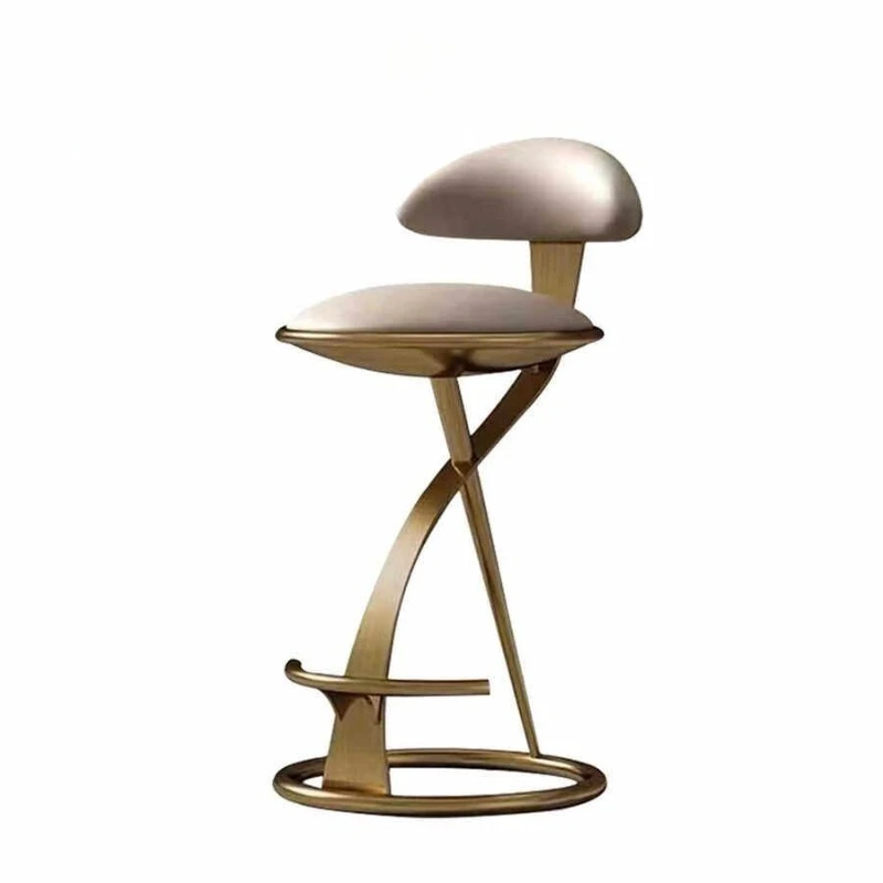Bar chair, stainless steel back chair Internet celebrity front desk chair Villa household high chair