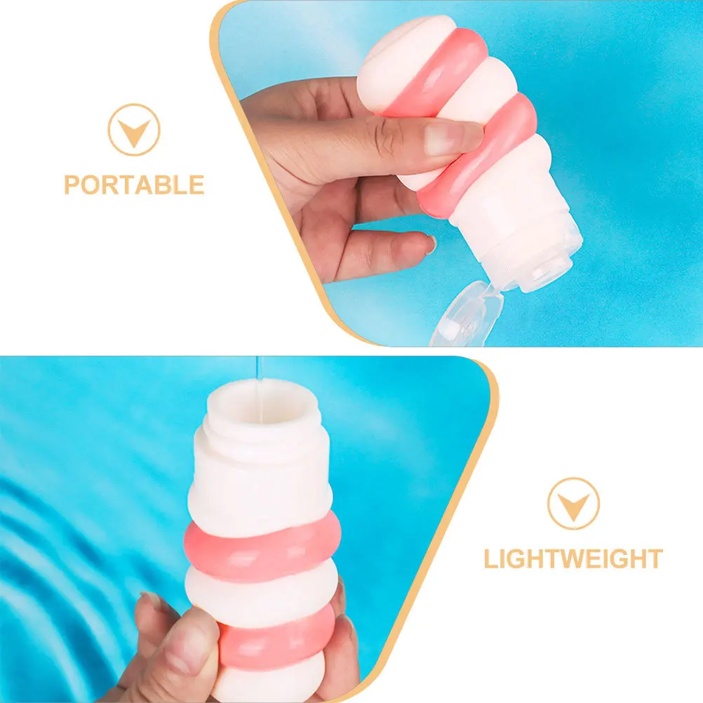 Botol Perjalanan Portabel 70Ml Wadah Perlengkapan Mandi Silikon Isi Ulang Ringan untuk Perjalanan Bisnis Berkemah Mendaki