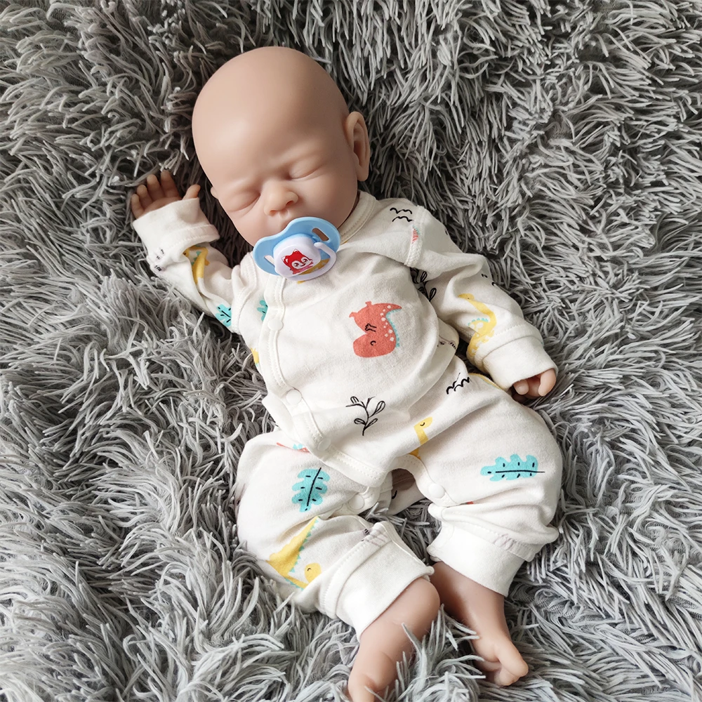 42cm unpainted reborn doll full body silicone made soft realistic doll washable can wear pacifier DIY doll