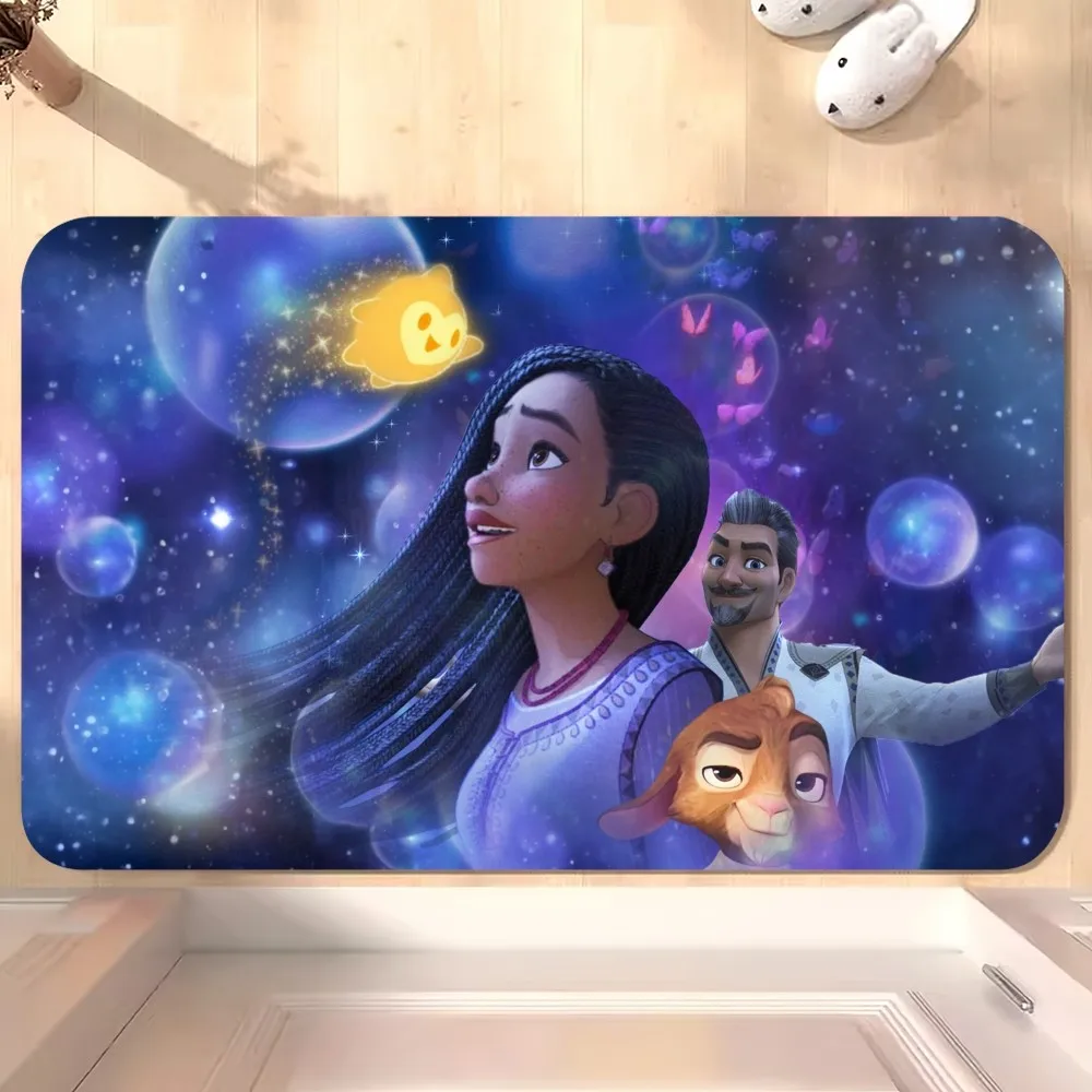 BEAST KINGDOM Cartoon Disney W-Wish Asha D Floor Mat Bedroom Kitchen Door Bath House Super Absorbent Foot Non-slip