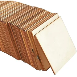 Fette di legno quadrate trucioli di disco ornamenti in legno decorazione per la casa materiali fai-da-te rettangolo di legno non finito arti artigianato forniture