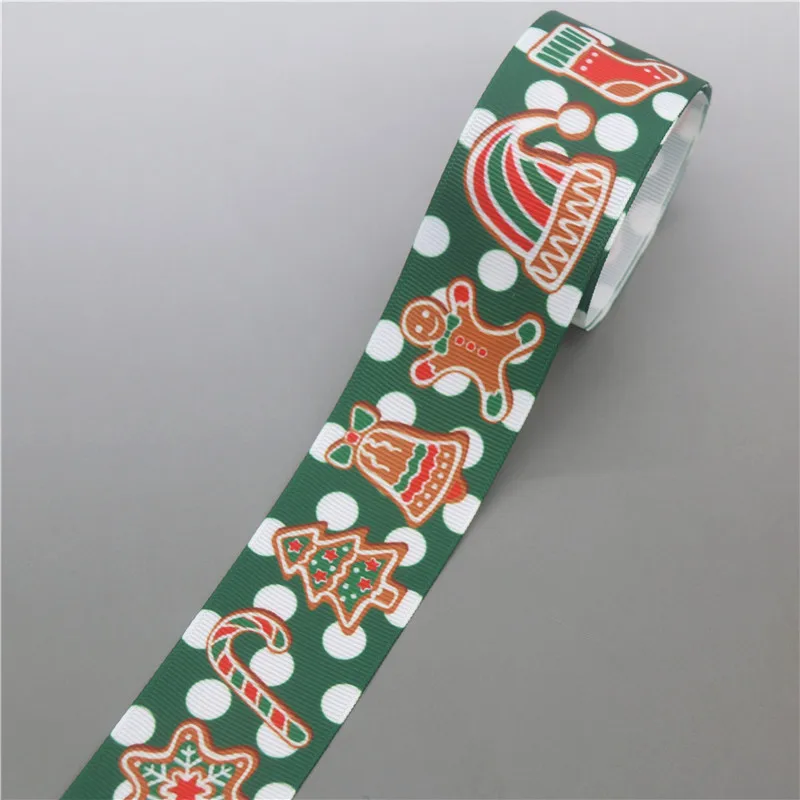 DHK 1.5\'\' 5yards Christmas Halloween Easter Fall Leaf Printed Grosgrain Ribbon Accessory Hairbow Decoration Wholesale 38mm C1562