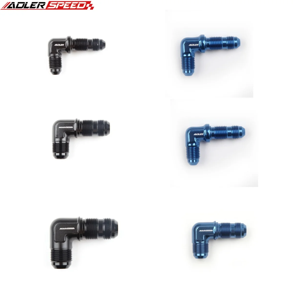 

ADLERPSEED AN3 AN4 AN6 AN8 AN10 12AN Male 90Degree Elbow Flare Bulkhead Adptors Anodized Aluminium Forged Fitting Oil Adapters