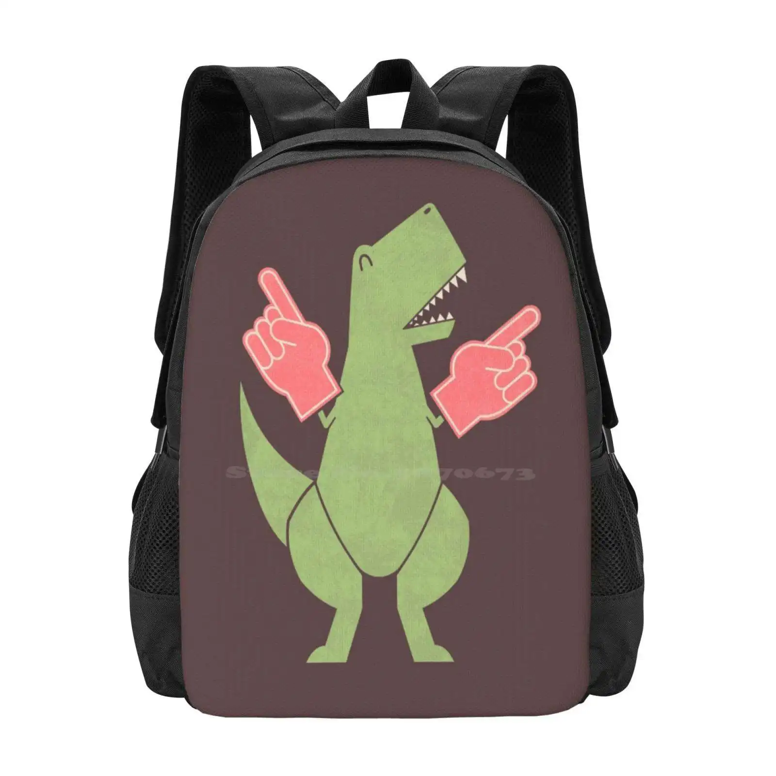 Yay! Big Hands! Hot Sale Schoolbag Backpack Fashion Bags T Rex Dinosaur Cute Funny Teo Zirinis