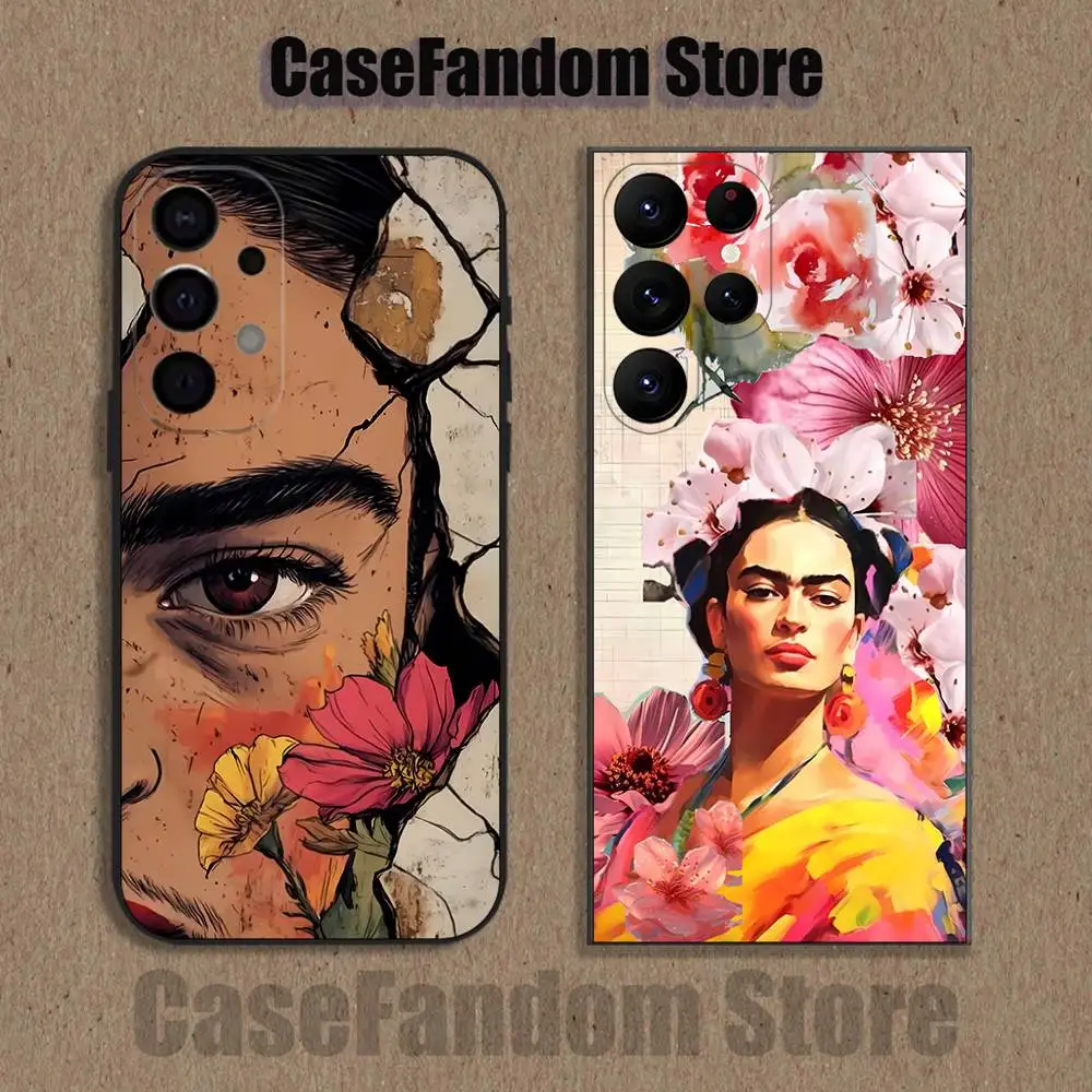 

Fashion F-FridaS-S K-Kahlo For Samsung S26,S25,S24,Ultra,S20,S30,Plus,S22,S23,Ultra,Plus,5G Soft TPU Cover Phone Case