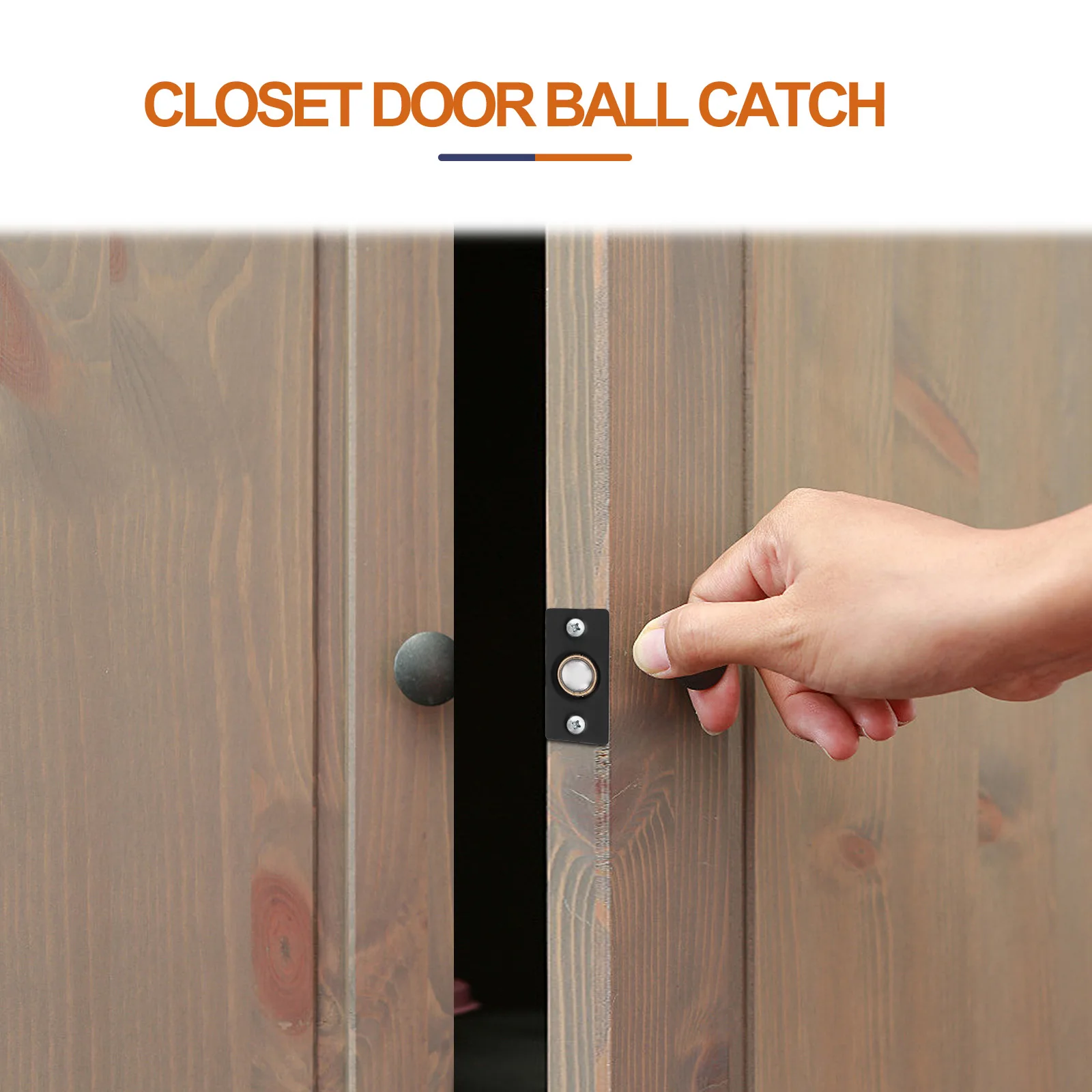 

4pcs Door Ball Catch Stainless Steel Closet Door Accessory Hardware Black Rust Proof Toughness Smooth Operation Easy