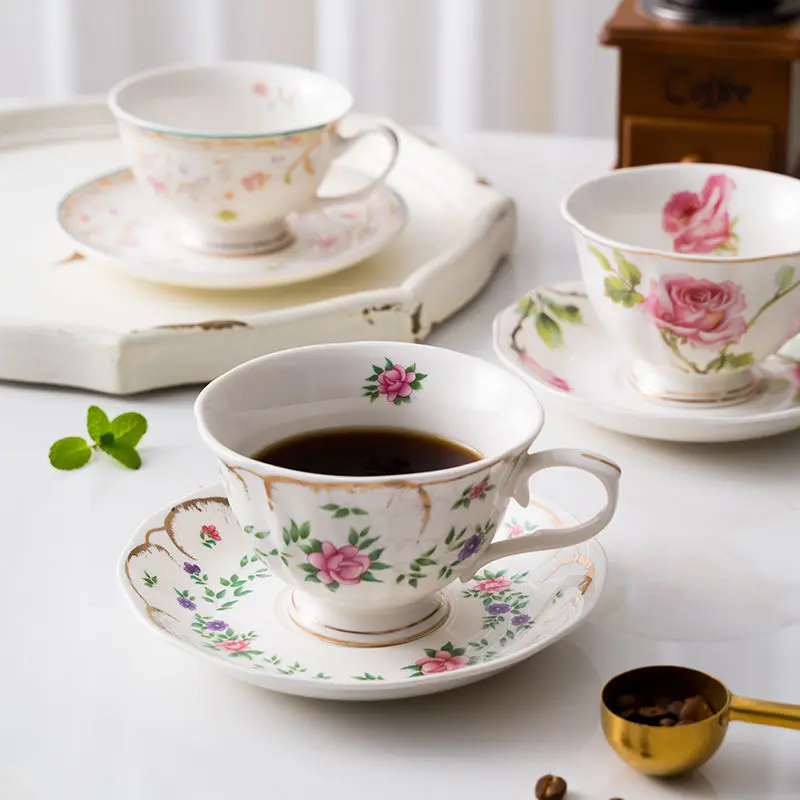British foreign trade export ceramic coffee  household breakfast afternoon tea set flower tea  good-looking cup set view 4