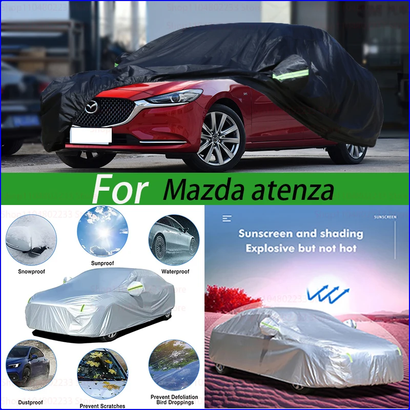 

Автомобильный чехол, универсальный защитный чехол, против старения, автоматический пылезащитный, против дождя, снега, водонепроницаемый для Mazda Atenza