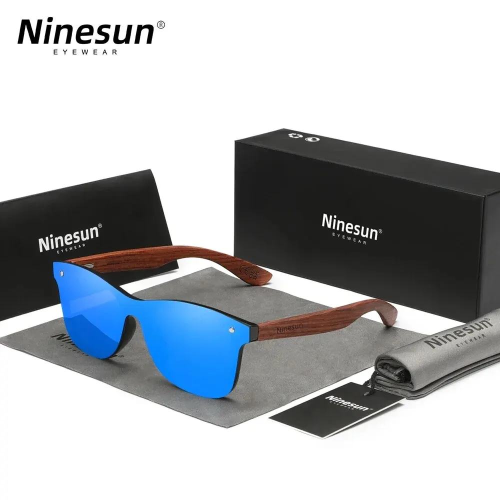 Ninesun Fashion Design Natural Wooden Sunglasses Men Polarized Sun Glasses Original Eye Protection Eyewear UV400
