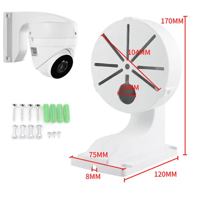 Staffa per telecamera Dome universale supporto per monitoraggio bianco supporto per montaggio a parete in plastica ABS accessori CCTV per telecamera