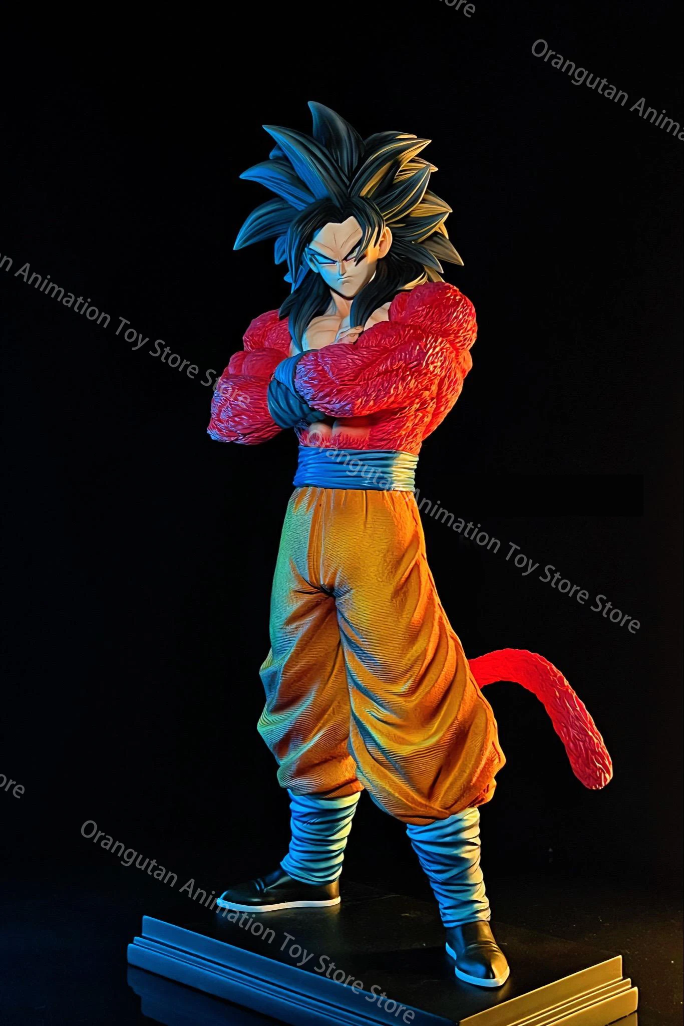 Anime Dragon Ball 32CM Son Goku SSJ4 Statue Super Saiyan 4 Goku Statue PVC Activity Doll Model Toy Boy Birthday Gift Collection