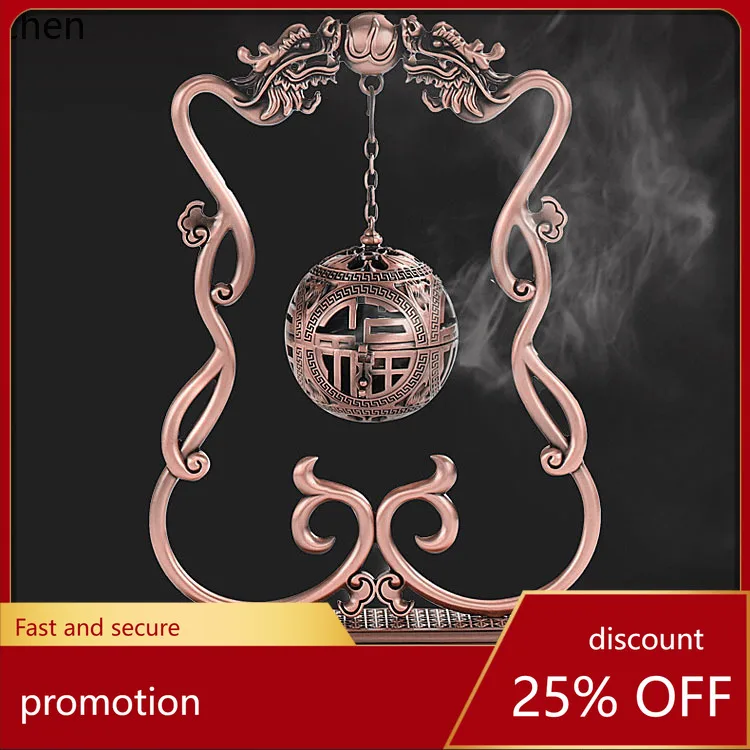 Cz  classical hanging stove two dragons playing with beads backflow for home indoor incense sandalwood stove zen ornaments