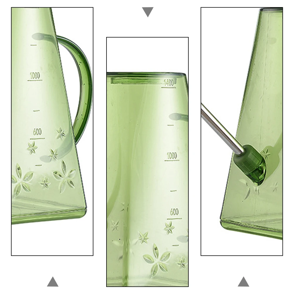 

Watering Can Long Spout Transparent Lightweight Plastic Stainless Steel Durable Ergonomic Handle For Indoor Outdoor Garden Plant